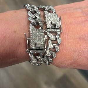 Generic metal and rhinestone bracelets. 7” long, 1/2 “ wide.